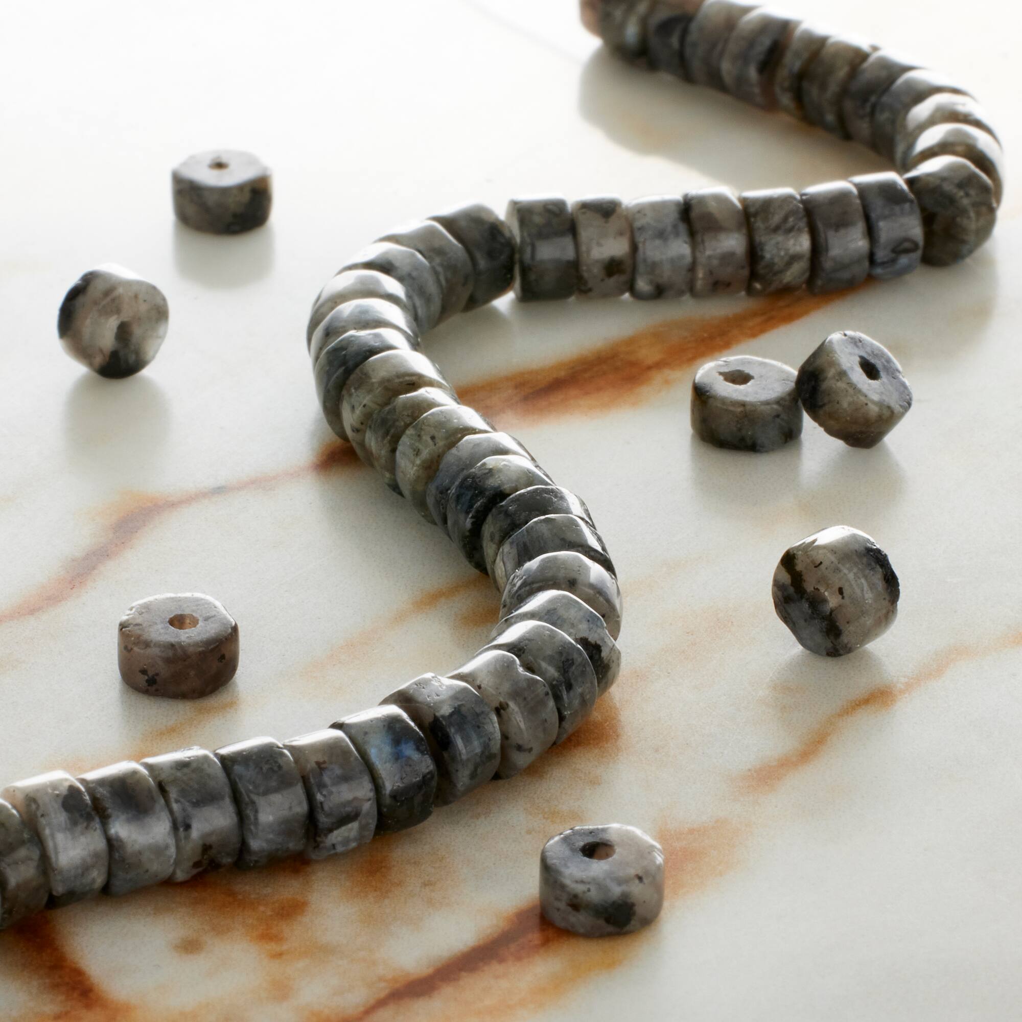 12 Pack: Labradorite Heishi Beads by Bead Landing